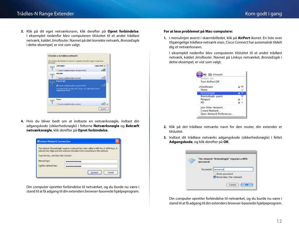 12 kom godt i gang trådløs-n range extender | Linksys RE2000 User Manual | Page 63 / 457