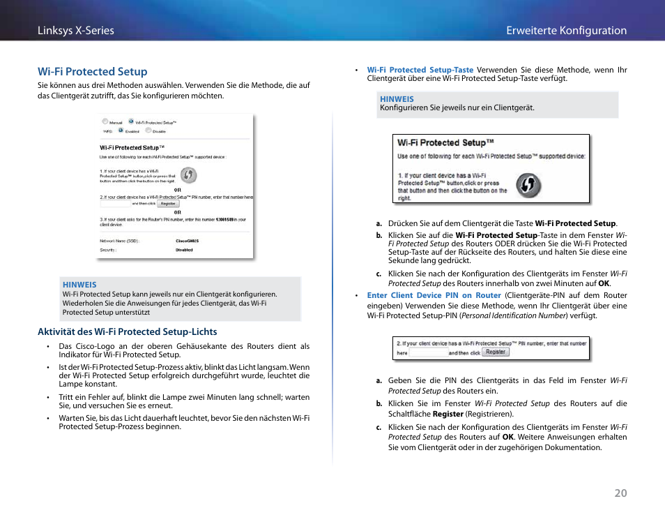 Wi-fi protected setup | Linksys X-Series User Manual | Page 136 / 765