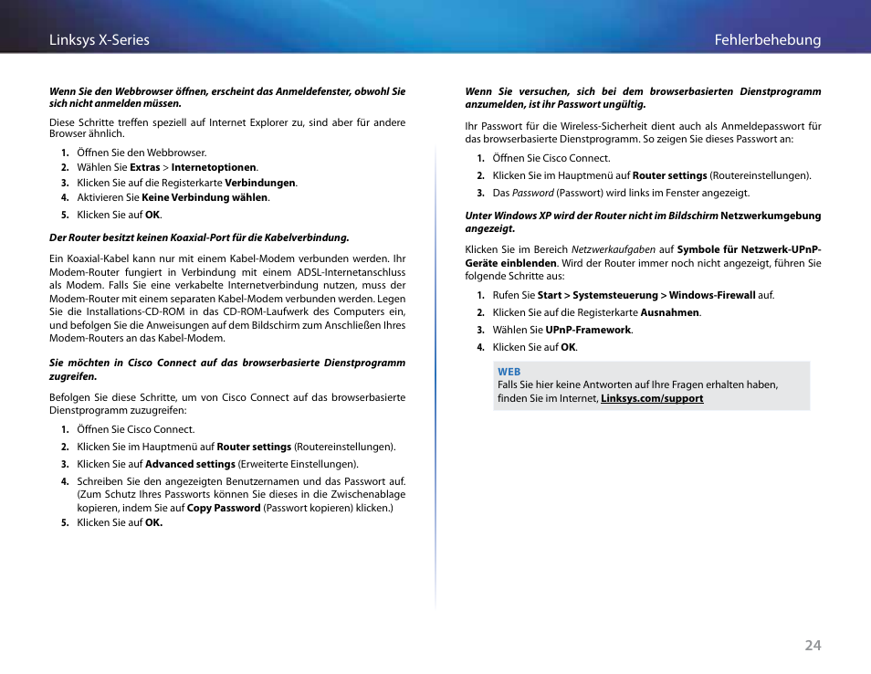 24 fehlerbehebung linksys x-series | Linksys X-Series User Manual | Page 140 / 765