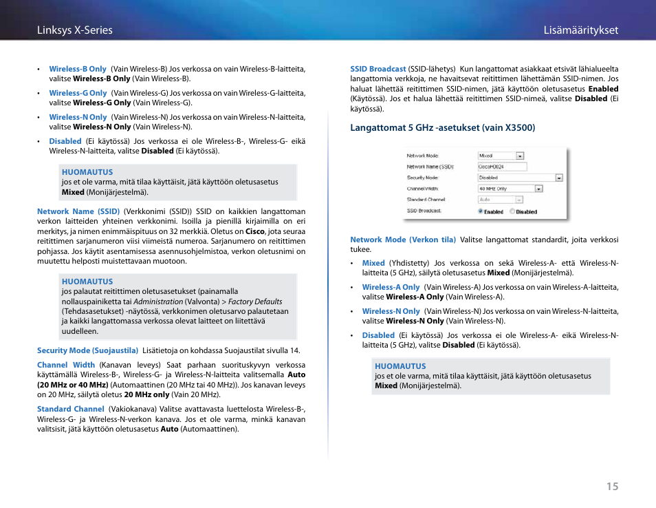 15 lisämääritykset linksys x-series | Linksys X-Series User Manual | Page 245 / 765