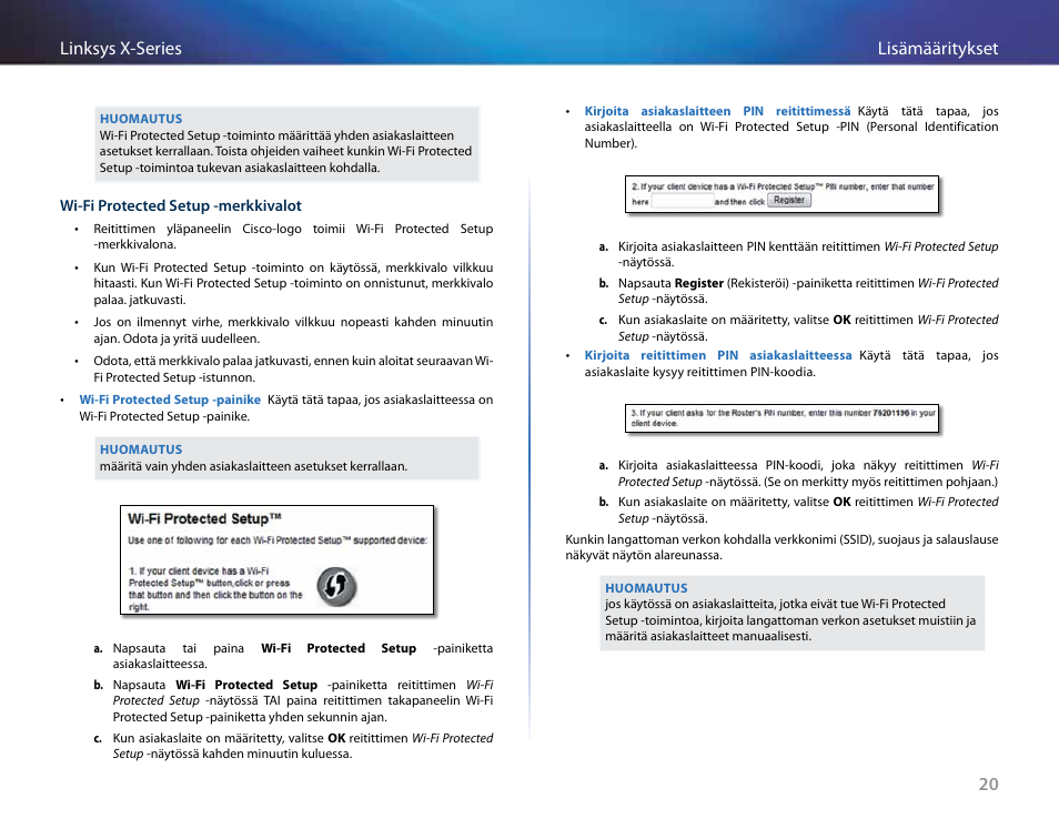 20 lisämääritykset linksys x-series | Linksys X-Series User Manual | Page 250 / 765