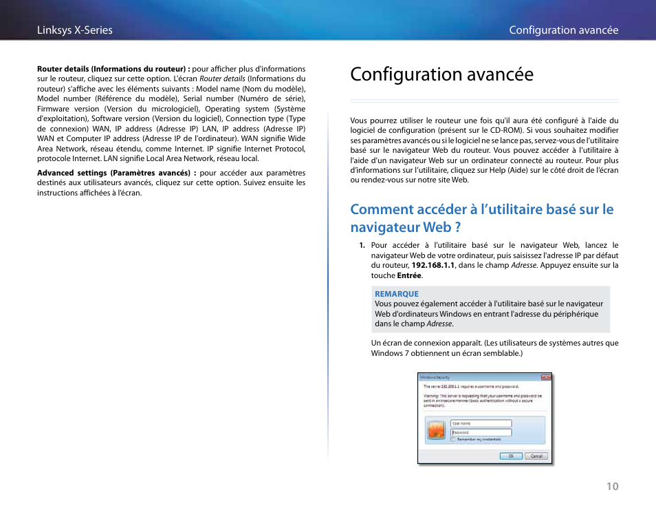 Configuration avancée | Linksys X-Series User Manual | Page 268 / 765