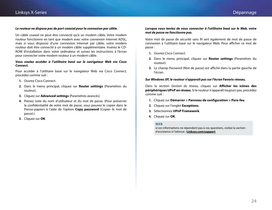 24 dépannage linksys x-series | Linksys X-Series User Manual | Page 282 / 765
