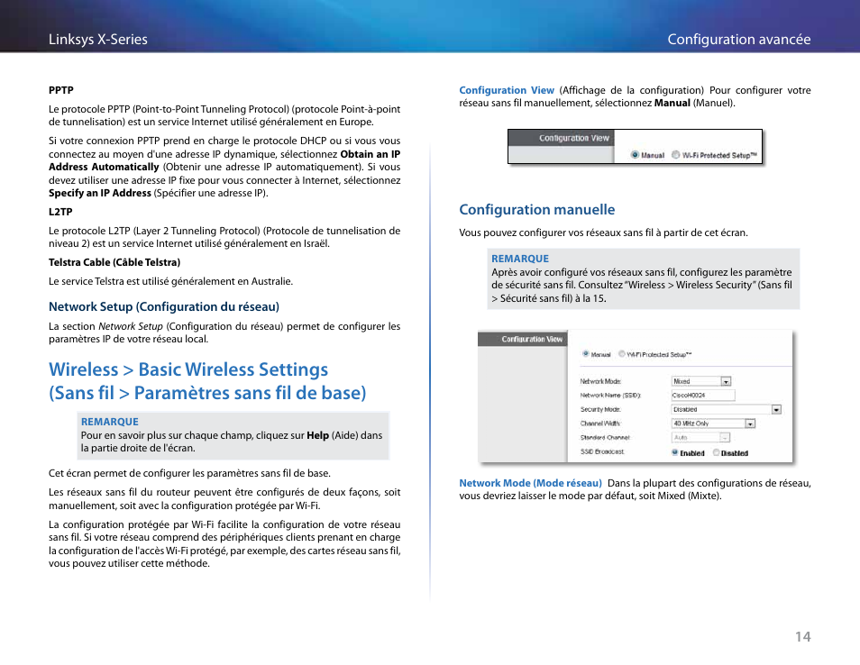 Configuration manuelle | Linksys X-Series User Manual | Page 301 / 765