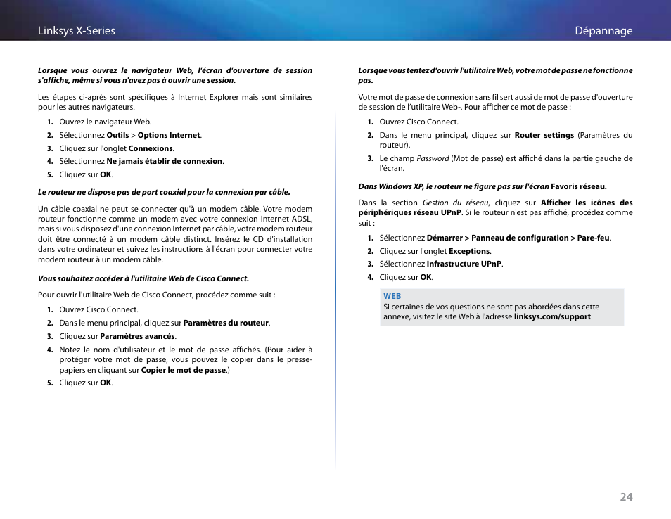 24 dépannage linksys x-series | Linksys X-Series User Manual | Page 311 / 765