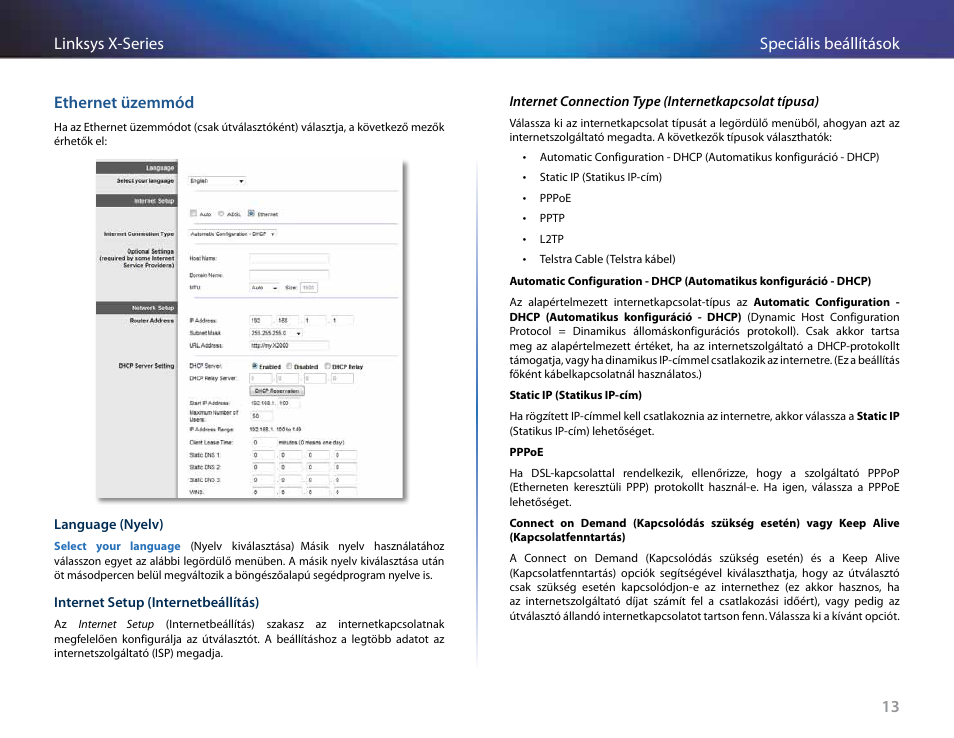 Ethernet üzemmód | Linksys X-Series User Manual | Page 329 / 765