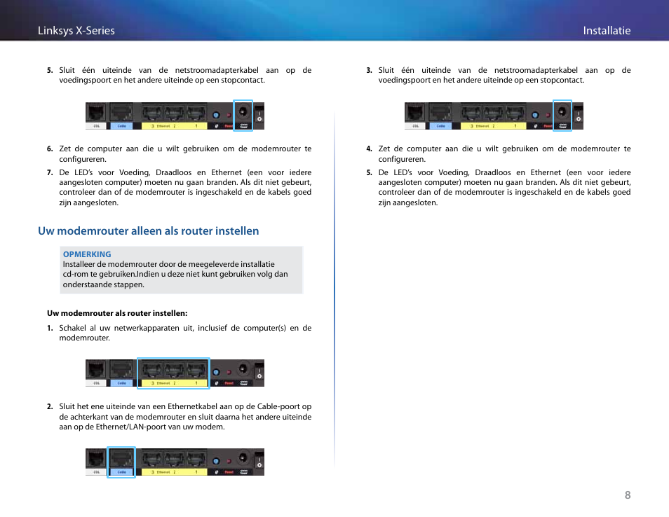 Uw modemrouter alleen als router instellen | Linksys X-Series User Manual | Page 408 / 765