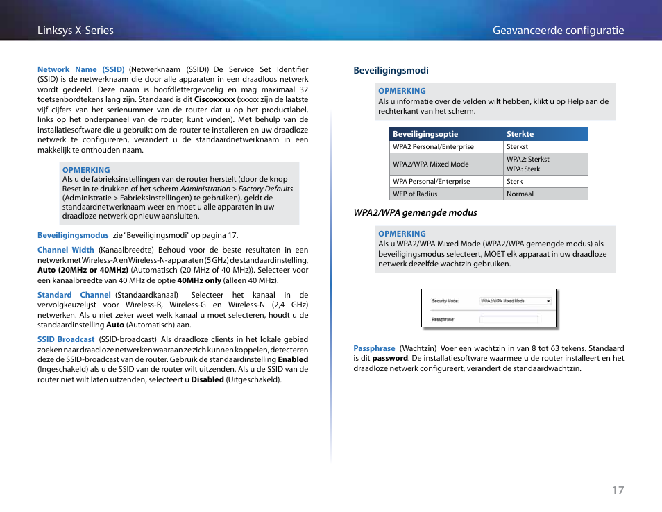 17 geavanceerde configuratie linksys x-series | Linksys X-Series User Manual | Page 417 / 765