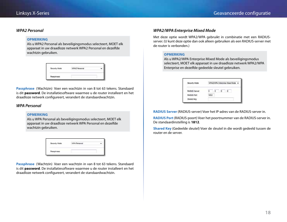 18 geavanceerde configuratie linksys x-series | Linksys X-Series User Manual | Page 418 / 765