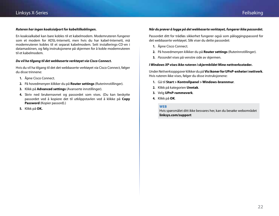 22 feilsøking linksys x-series | Linksys X-Series User Manual | Page 452 / 765