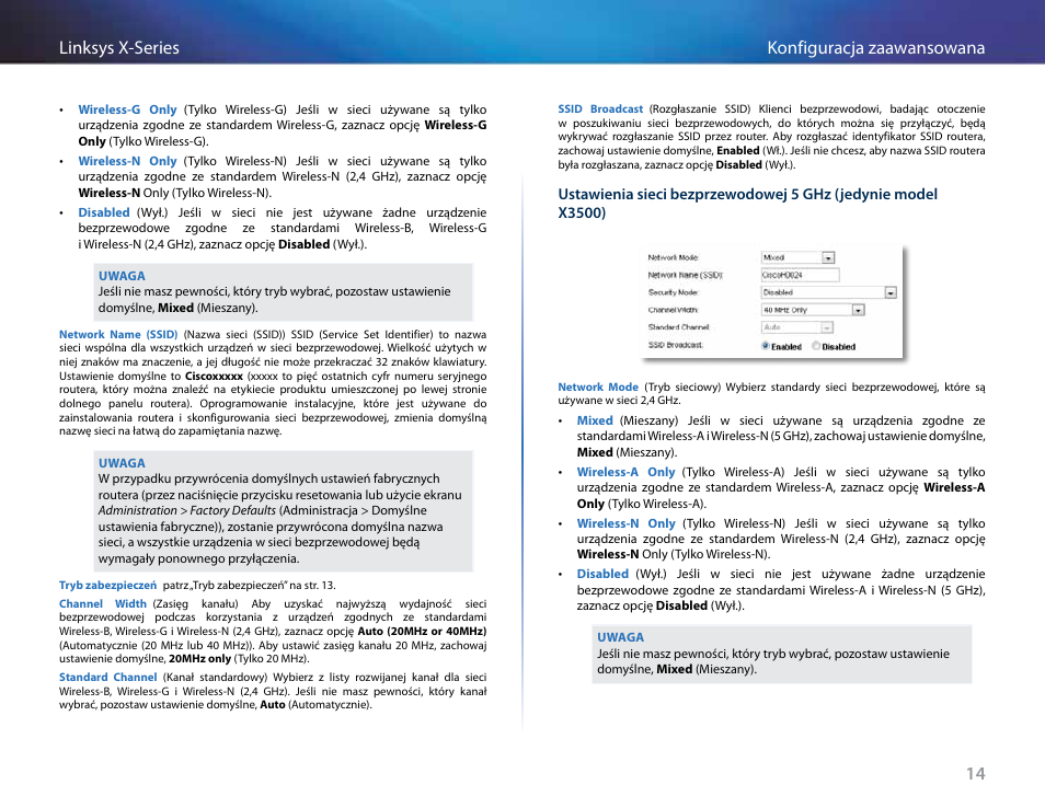 14 konfiguracja zaawansowana linksys x-series | Linksys X-Series User Manual | Page 471 / 765