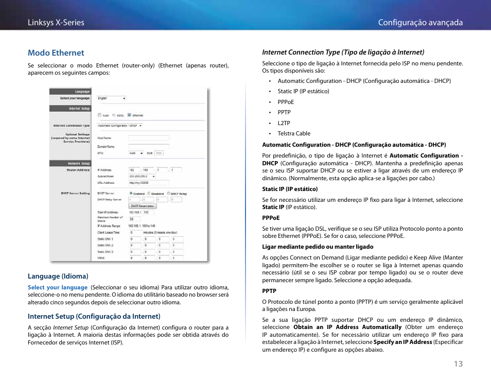 Modo ethernet | Linksys X-Series User Manual | Page 497 / 765