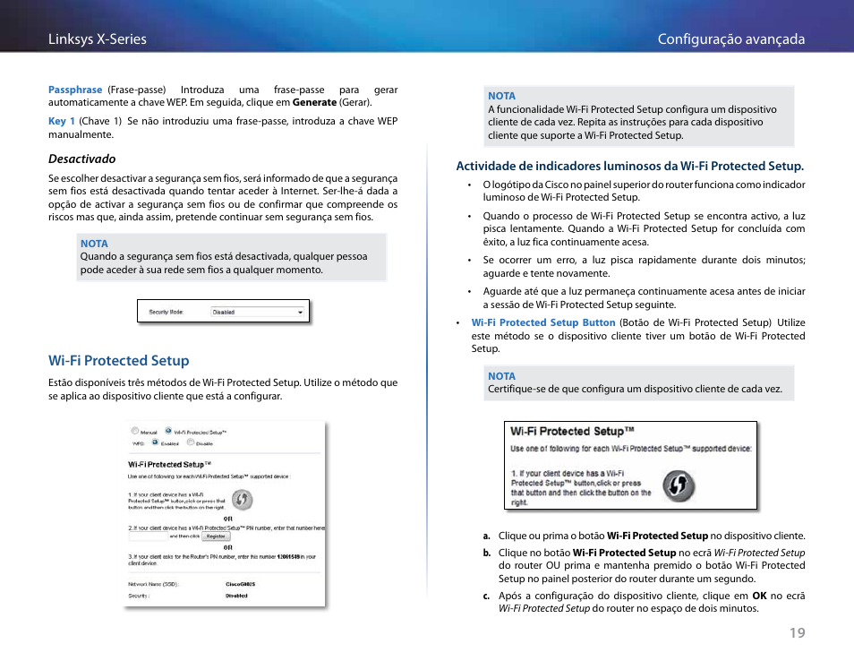 Wi‑fi protected setup, Wi-fi protected setup, 19 configuração avançada linksys x-series | Linksys X-Series User Manual | Page 503 / 765