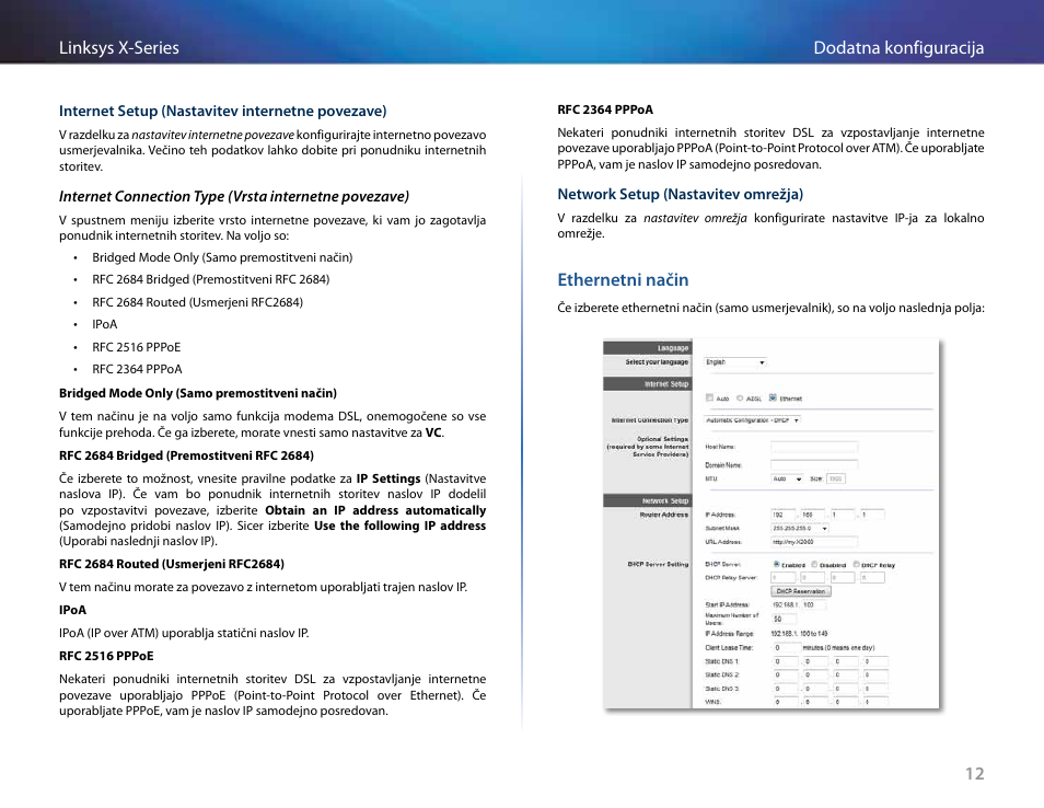 Ethernetni način, 12 dodatna konfiguracija linksys x-series | Linksys X-Series User Manual | Page 610 / 765