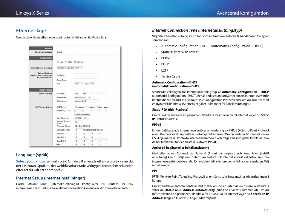 Ethernet-läge | Linksys X-Series User Manual | Page 638 / 765