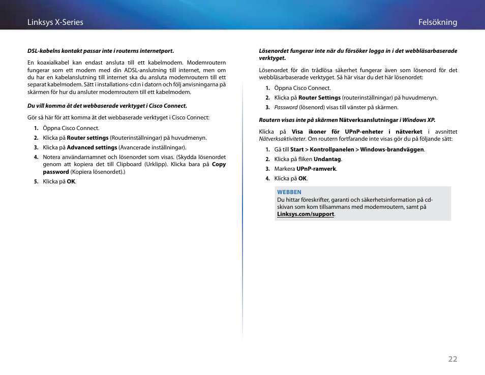 22 felsökning linksys x-series | Linksys X-Series User Manual | Page 648 / 765