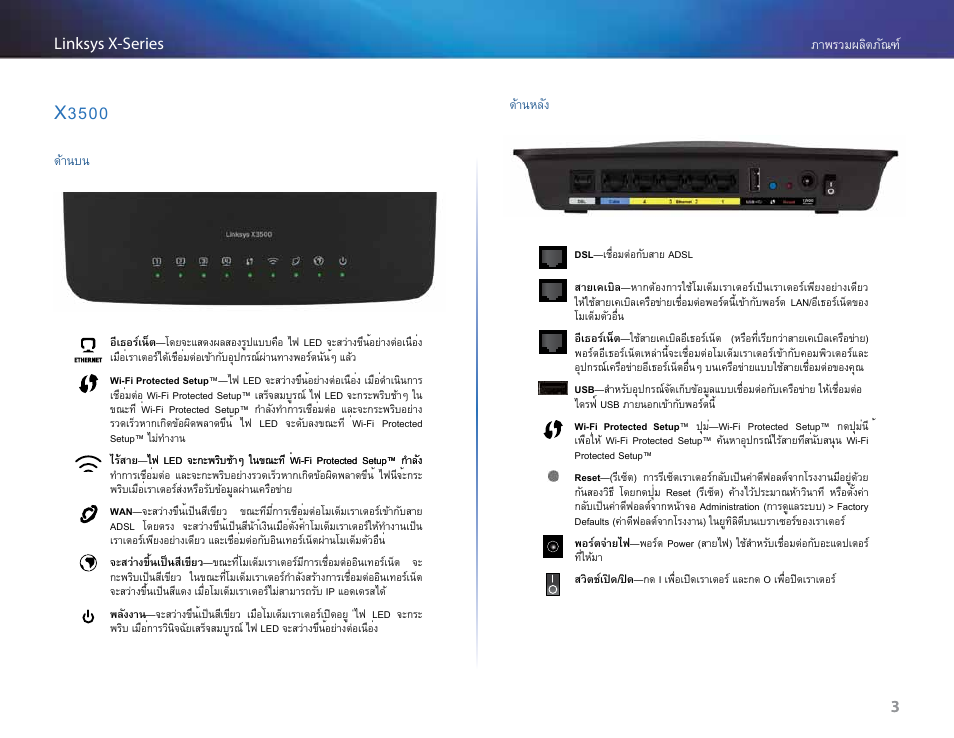 X3500, ด้านบน, ด้านหลัง | X3500 3 | Linksys X-Series User Manual | Page 656 / 765