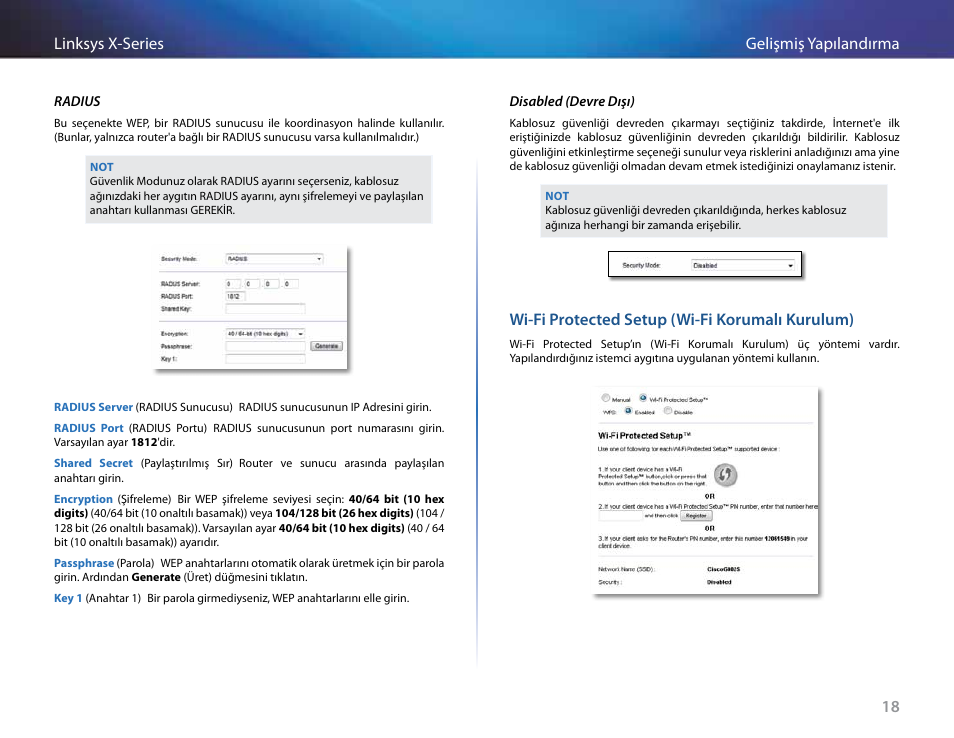 Wi-fi protected setup (wi-fi korumalı kurulum), 18 gelişmiş yapılandırma linksys x-series | Linksys X-Series User Manual | Page 698 / 765
