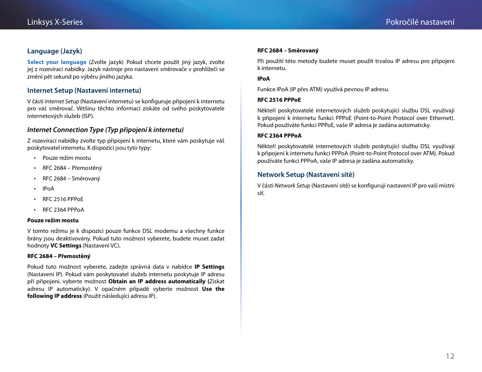 12 pokročilé nastavení linksys x-series | Linksys X-Series User Manual | Page 72 / 765