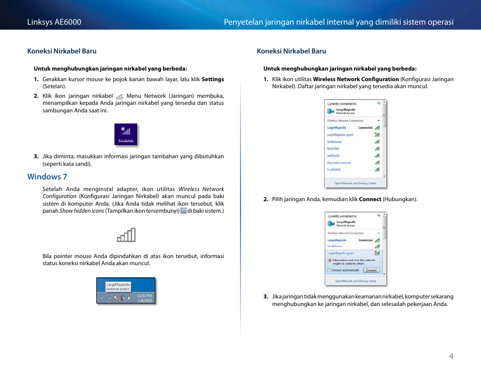 Windows﻿7"﻿pada﻿halaman﻿4 | Linksys AE6000 User Manual | Page 174 / 364