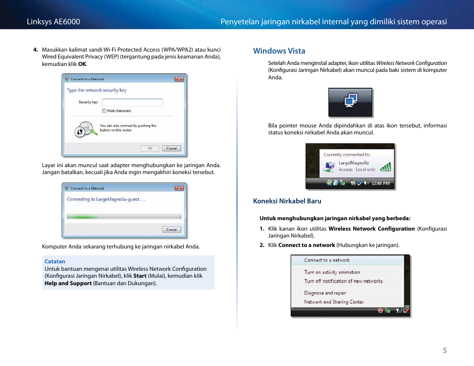 Windows﻿vista"﻿pada﻿halaman﻿5 | Linksys AE6000 User Manual | Page 175 / 364
