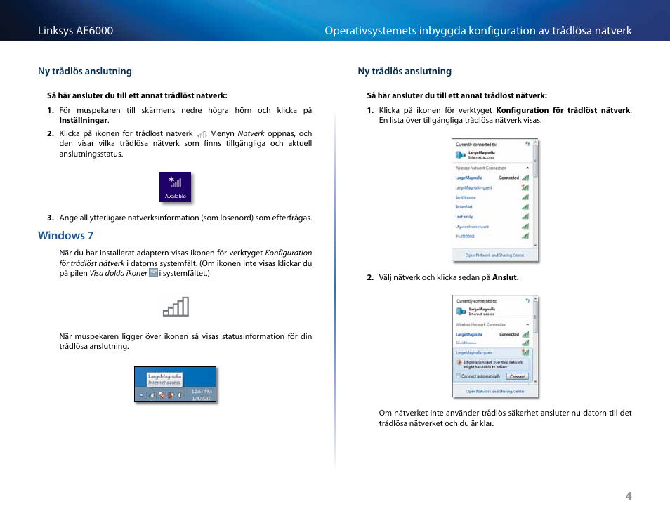 Windows﻿7”﻿på﻿sidan﻿4 | Linksys AE6000 User Manual | Page 300 / 364