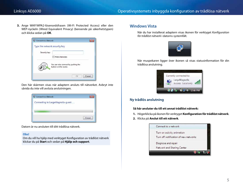 Windows﻿vista”﻿på﻿sidan﻿5 | Linksys AE6000 User Manual | Page 301 / 364