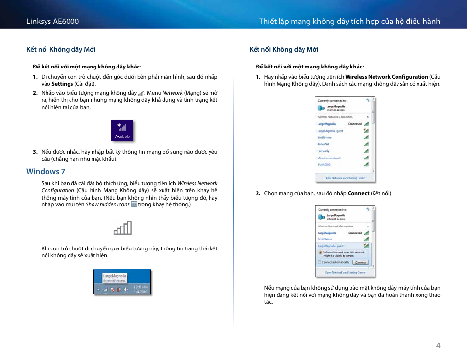 Windows 7" trên trang 4 | Linksys AE6000 User Manual | Page 356 / 364