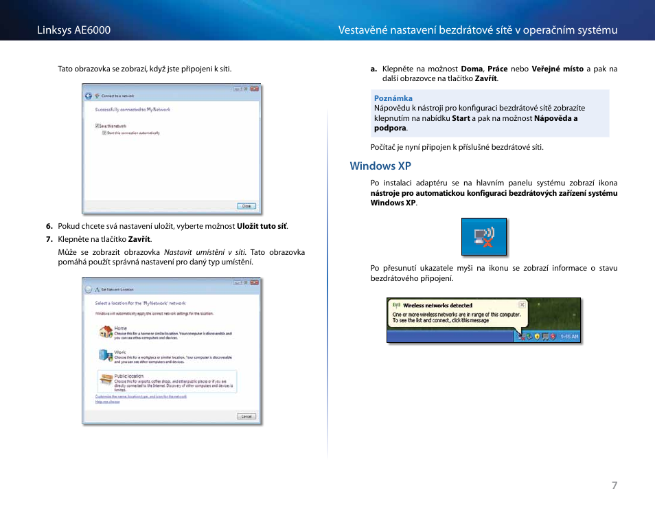 Windows xp“﻿na﻿straně﻿7 | Linksys AE6000 User Manual | Page 37 / 364