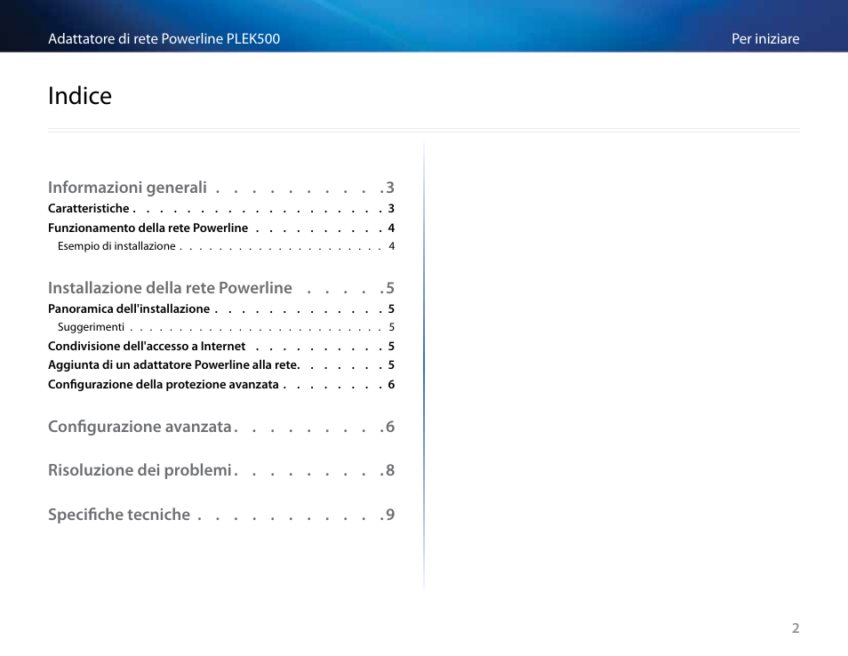 Indice | Linksys PLEK500 User Manual | Page 132 / 270