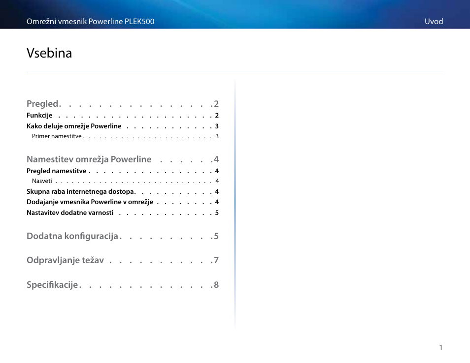 Vsebina | Linksys PLEK500 User Manual | Page 212 / 270