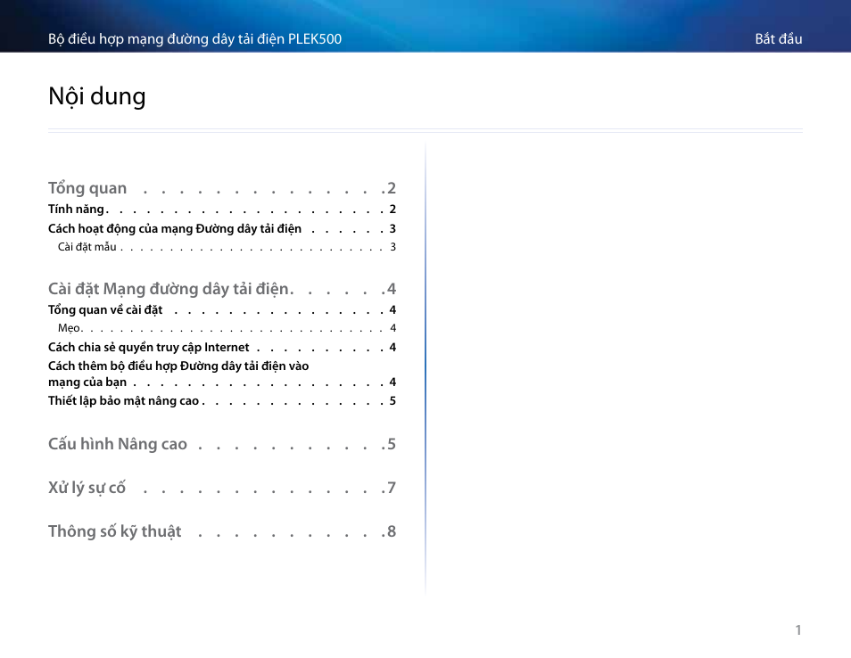 Nội dung | Linksys PLEK500 User Manual | Page 262 / 270