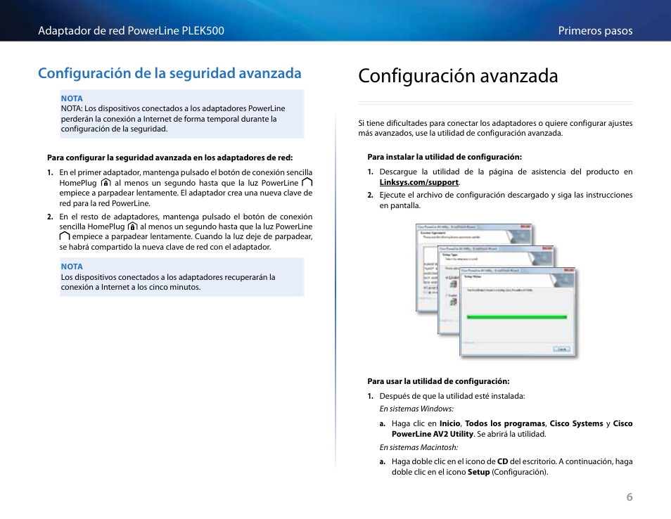 Configuración de la seguridad avanzada, Configuración avanzada | Linksys PLEK500 User Manual | Page 76 / 270