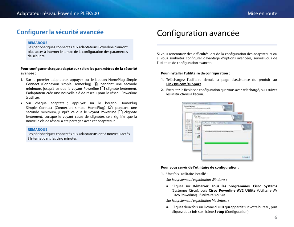 Configurer la sécurité avancée, Configuration avancée | Linksys PLEK500 User Manual | Page 96 / 270