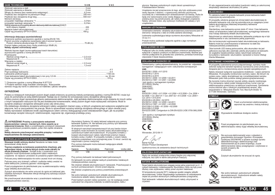 Polski | Milwaukee V 4 C User Manual | Page 23 / 35