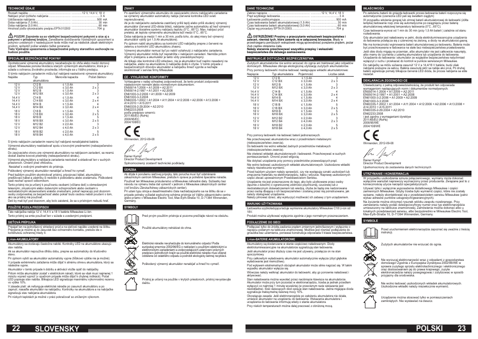 Polski, Slovensky | Milwaukee M12-18 C User Manual | Page 12 / 19