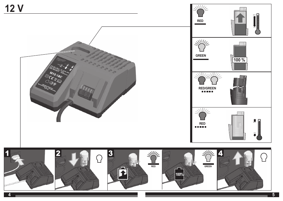 12 v | Milwaukee M12-18 C User Manual | Page 3 / 19