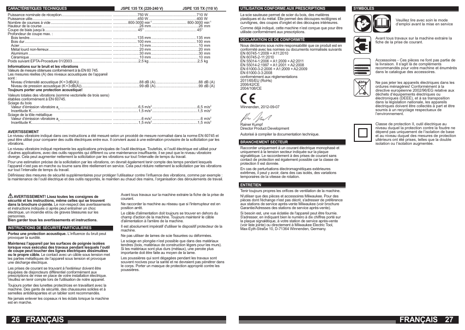 Français | Milwaukee JSPE 135 TX User Manual | Page 14 / 41
