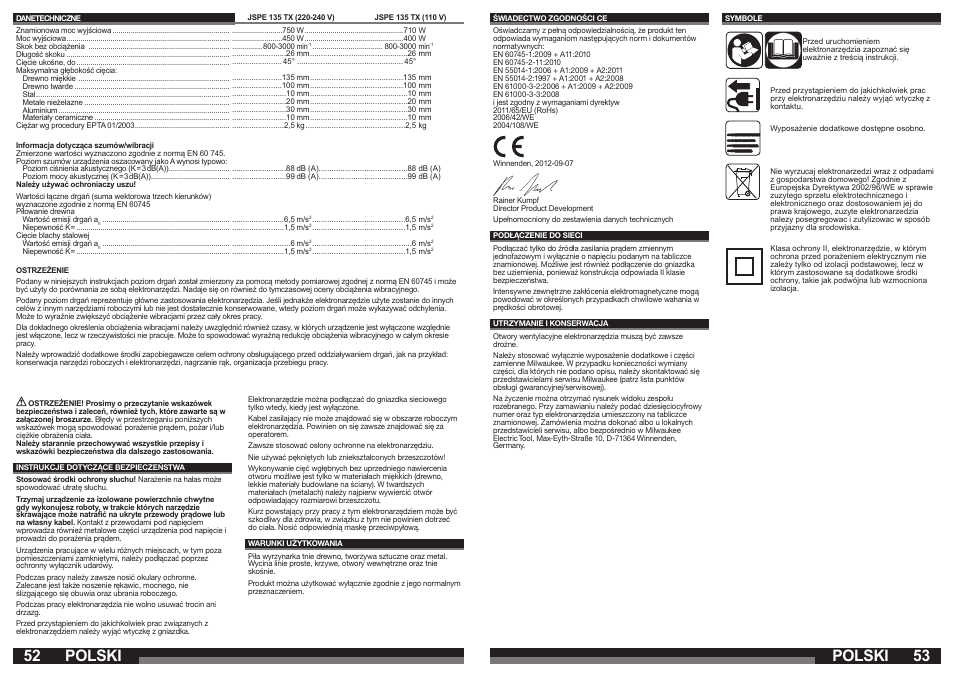 Polski | Milwaukee JSPE 135 TX User Manual | Page 27 / 41