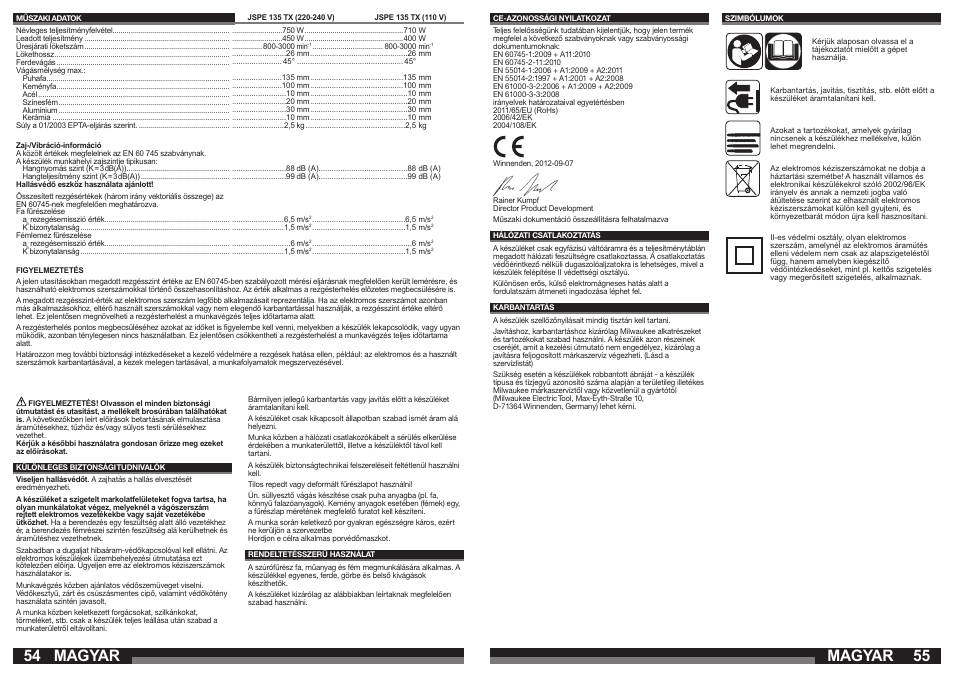 Magyar | Milwaukee JSPE 135 TX User Manual | Page 28 / 41