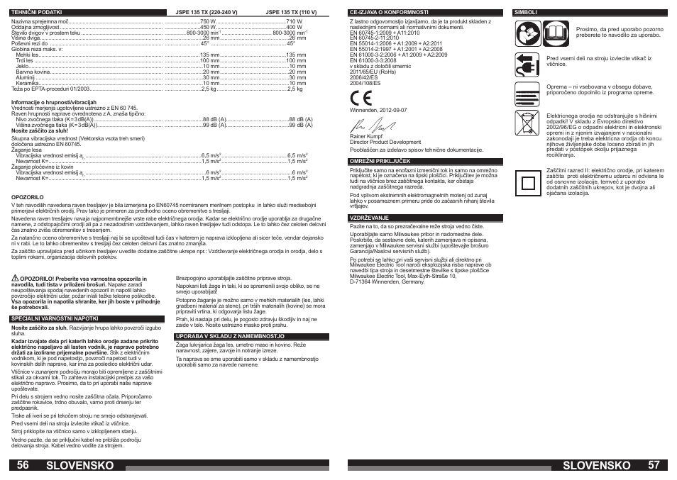 Slovensko | Milwaukee JSPE 135 TX User Manual | Page 29 / 41