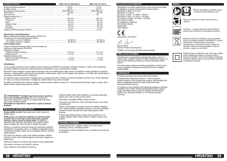 Hrvatski | Milwaukee JSPE 135 TX User Manual | Page 30 / 41