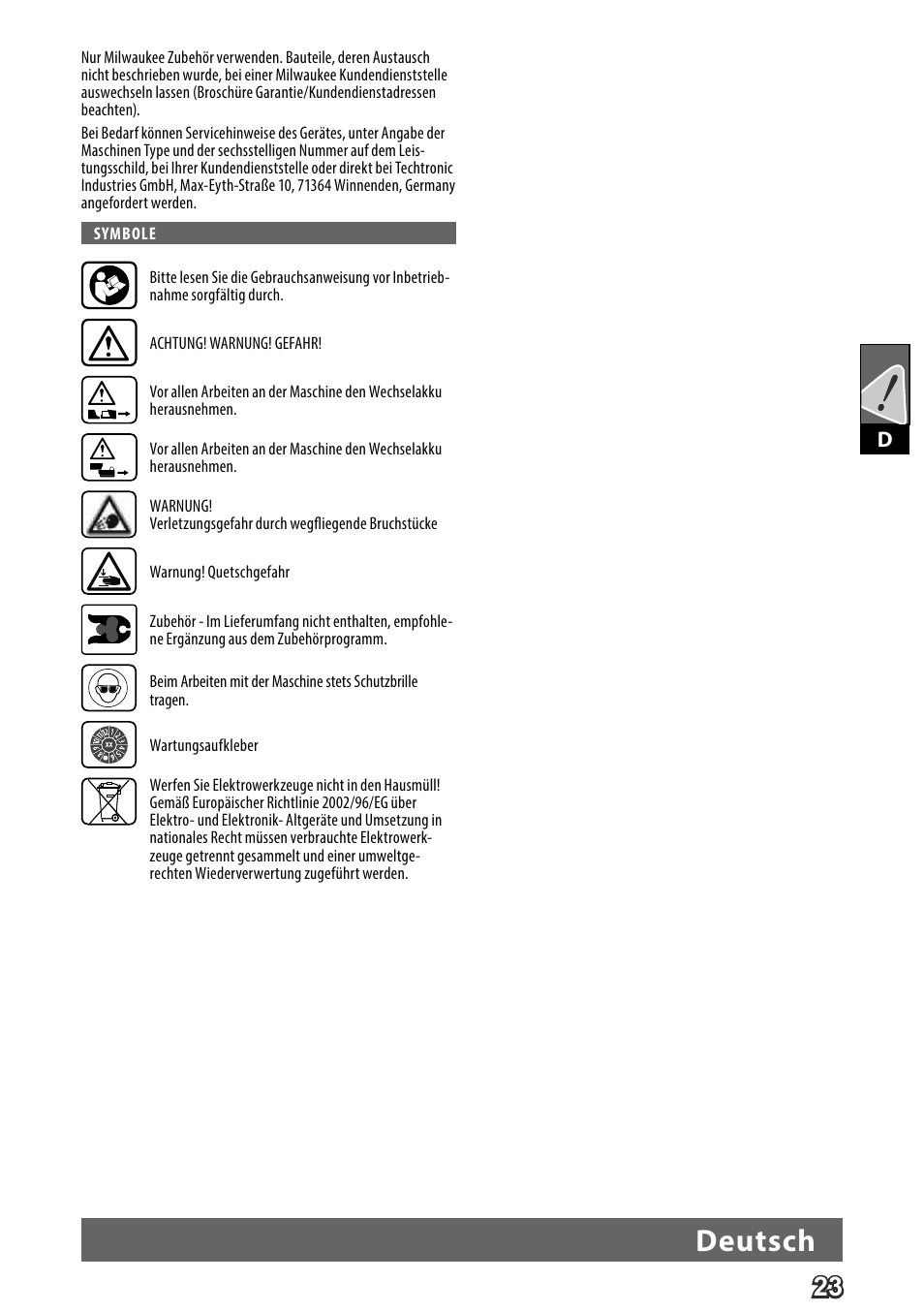 Deutsch | Milwaukee M18 HPT User Manual | Page 26 / 101