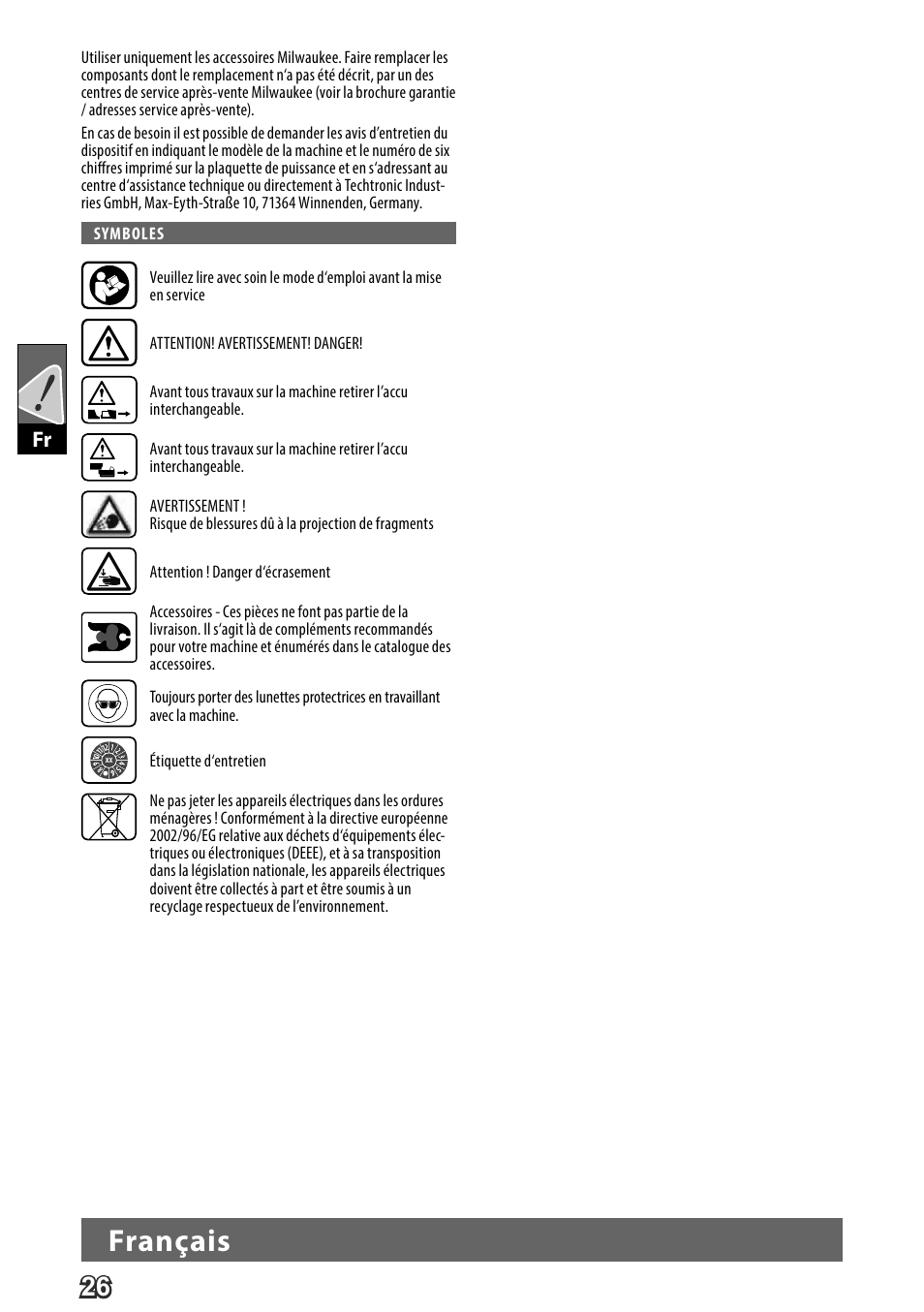 Français | Milwaukee M18 HPT User Manual | Page 29 / 101