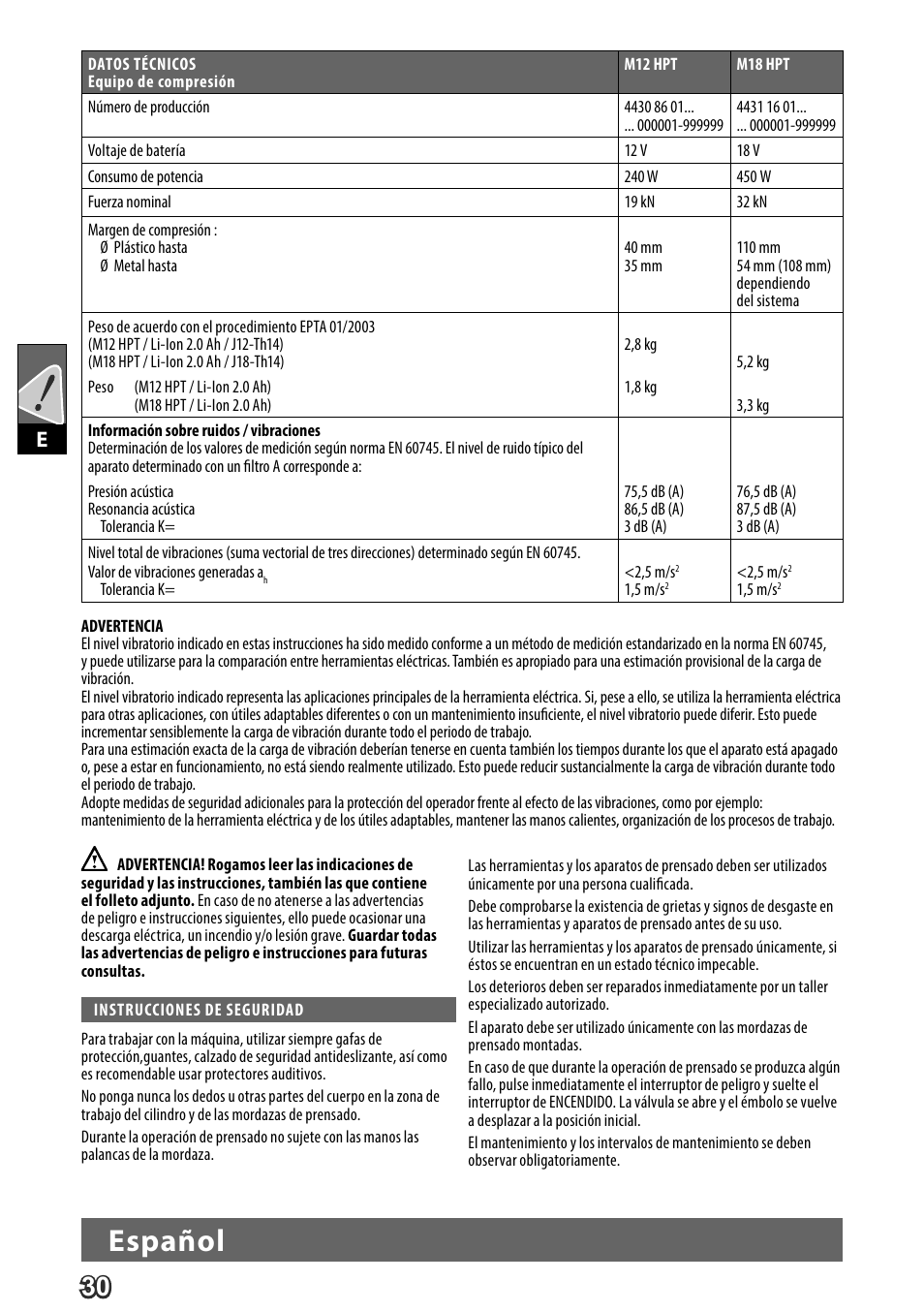 Español | Milwaukee M18 HPT User Manual | Page 33 / 101