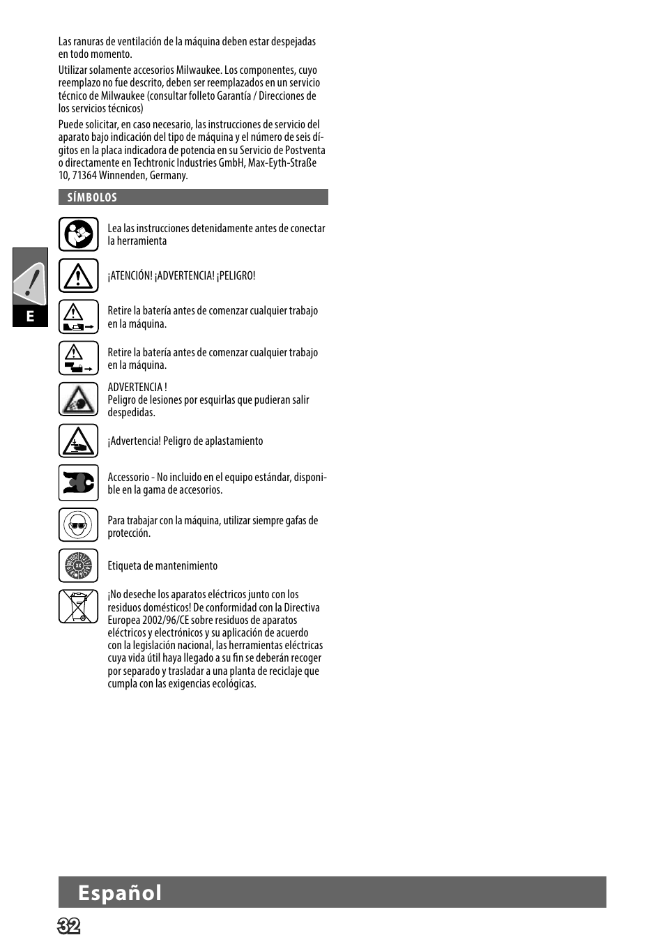 Español | Milwaukee M18 HPT User Manual | Page 35 / 101