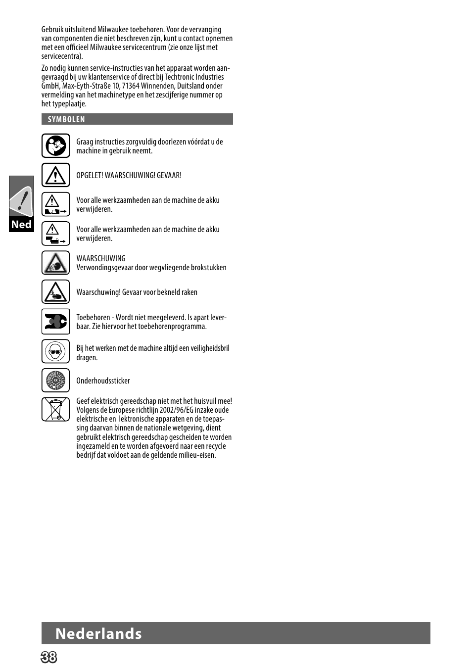 Nederlands | Milwaukee M18 HPT User Manual | Page 41 / 101