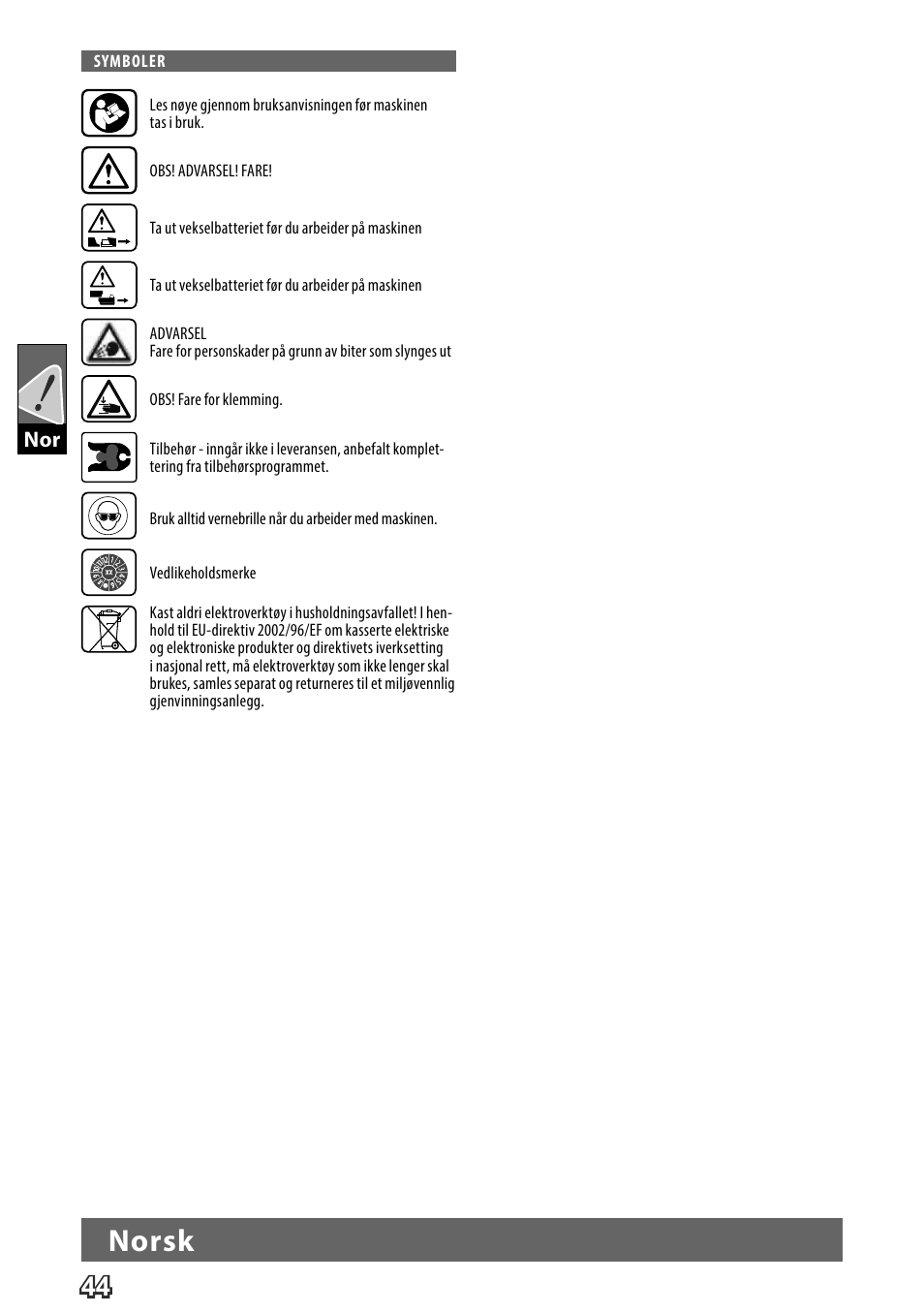 Norsk | Milwaukee M18 HPT User Manual | Page 47 / 101