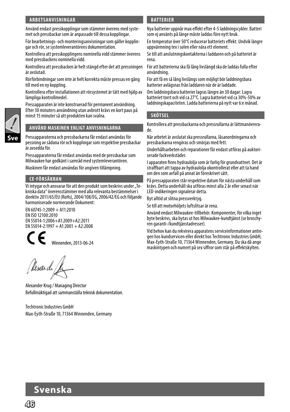 Svenska | Milwaukee M18 HPT User Manual | Page 49 / 101