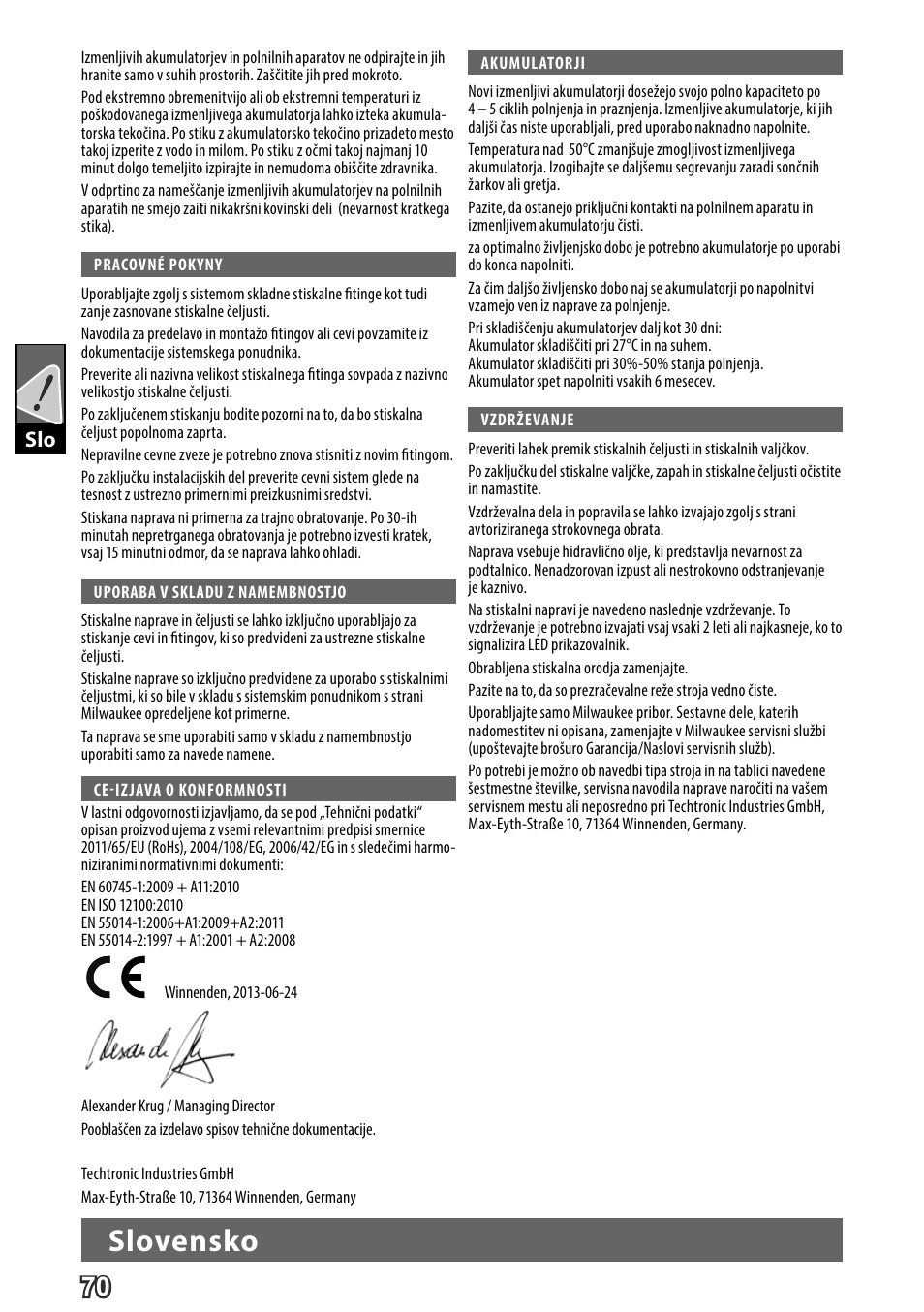 Slovensko | Milwaukee M18 HPT User Manual | Page 73 / 101
